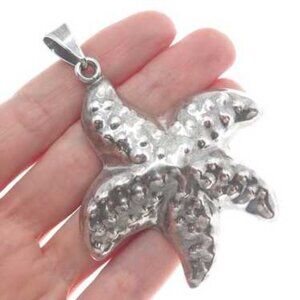 Vintage Unsigned Sterling Silver Starfish Pendant